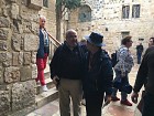 Bill with tourist near the room of the Last Supper.