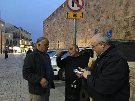 Bill (Guild Chair) at Jaffa Gate with friends
