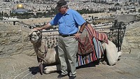Bill Stathakis on the Mount of Olives over looking the Old City of Jerusalem.